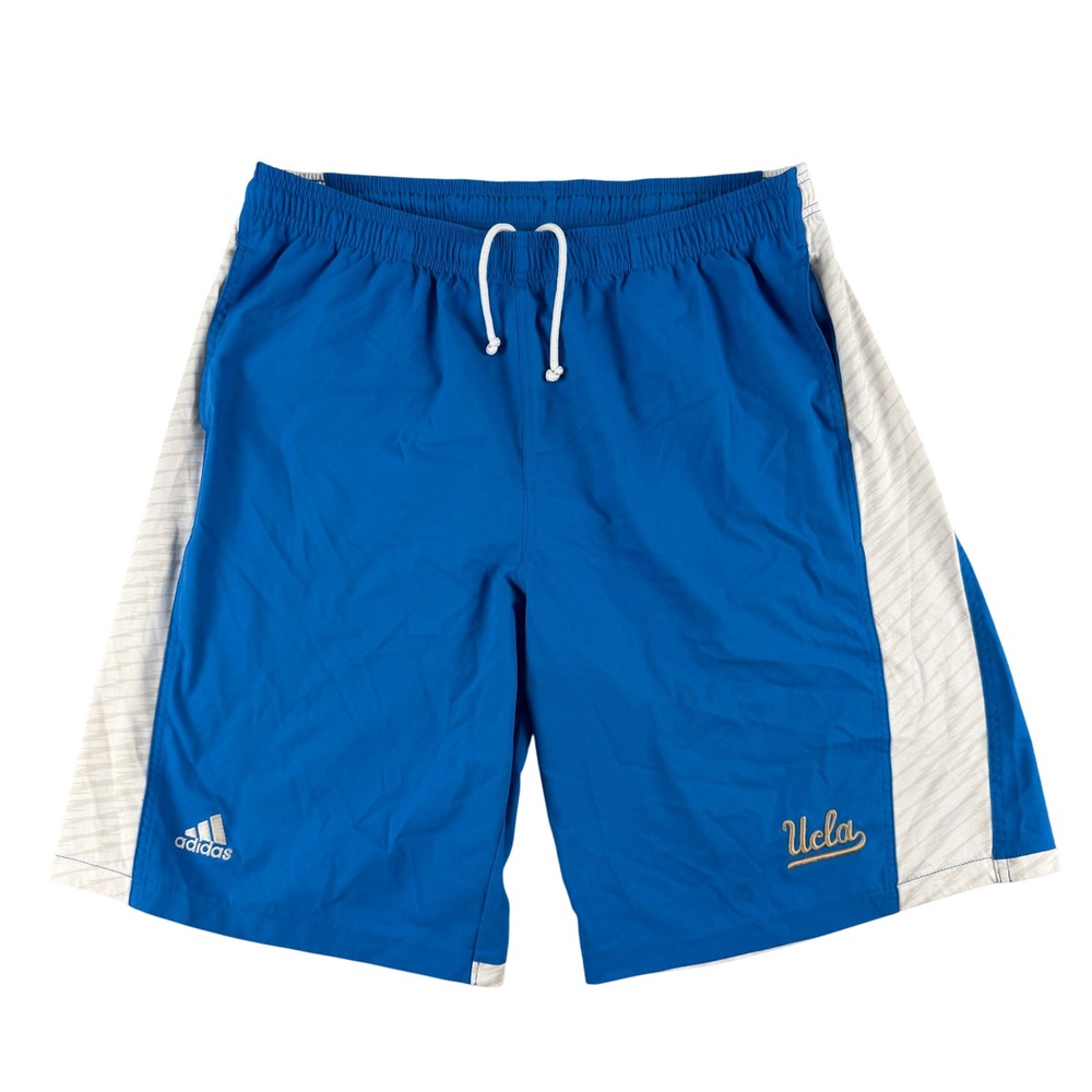 Adidas Shorts Mens XL Blue White UCLA Team Issue Embroidered Athletic Training‎